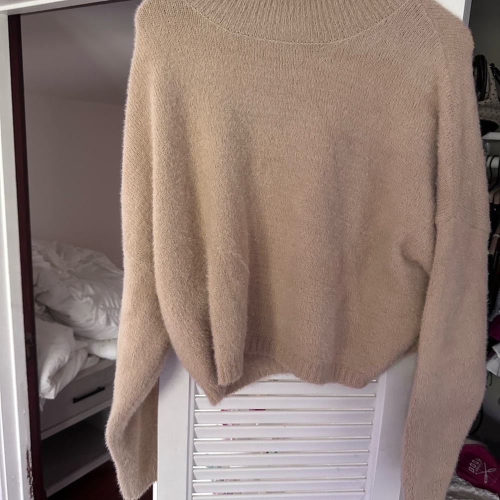 Sincerely Jules Tan mock Neck Sweater
